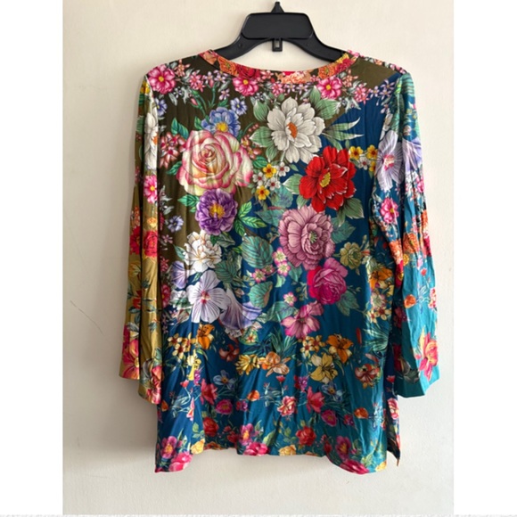 Johnny Was Neutra Button Front Henley Tee - Picture 6 of 6